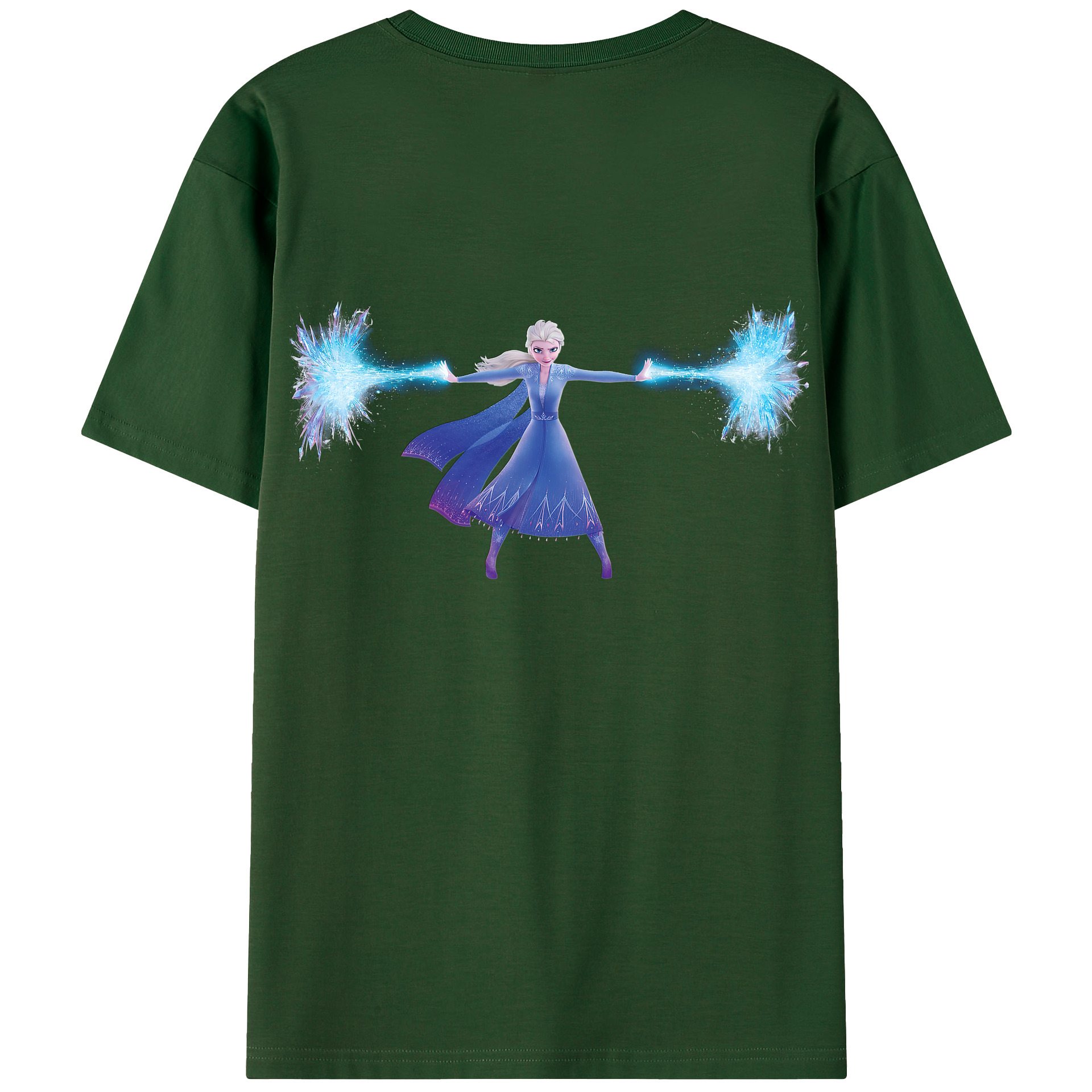 （画像用） アナと雪の女王 アンナ エルサ Frozen Anna Elsa 綿100％半袖Tシャツ（背面プリント）